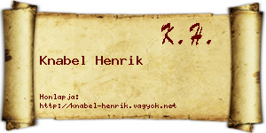 Knabel Henrik névjegykártya